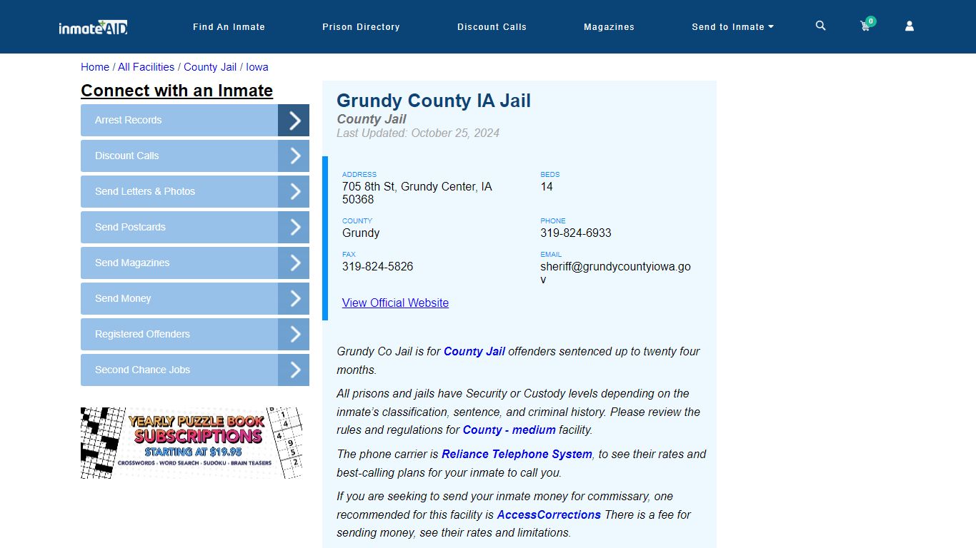 Grundy County IA Jail - Inmate Locator